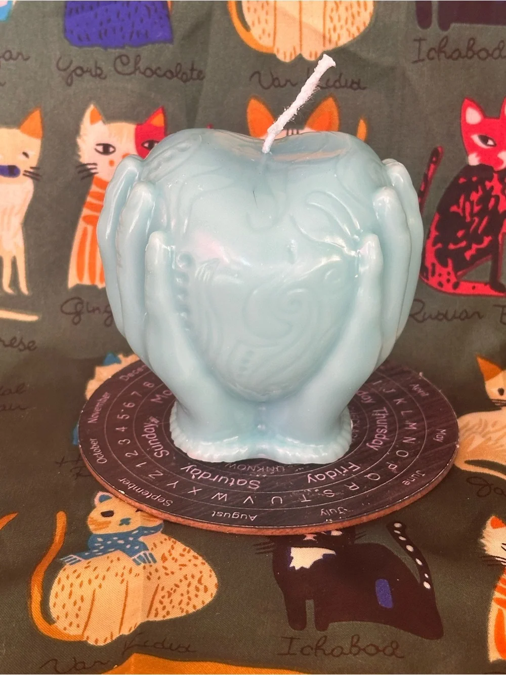 Sacred Heart Candle – Pale Blue